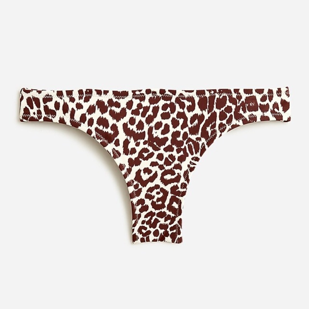 J. Crew Hipster Full-Coverage Bikini Bottom in Leopard Print, L